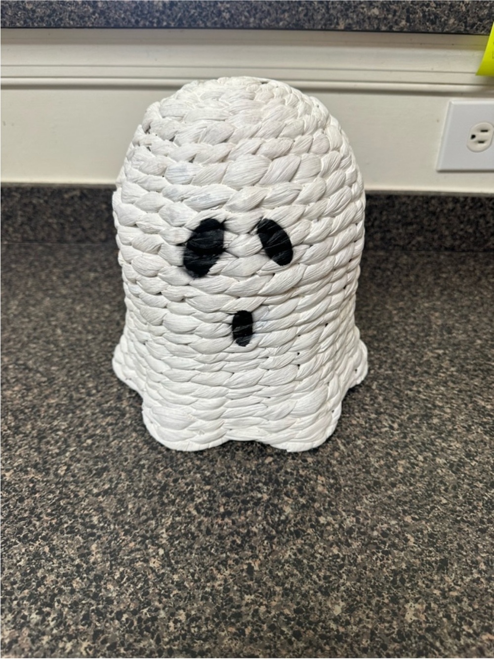 Halloween White Woven Rattan Large Ghost Decor